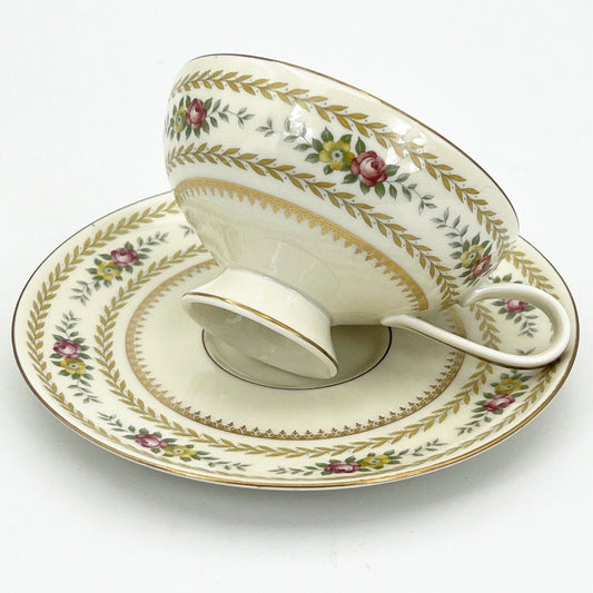 Tazza da tè the antica in porcellana tedesca Bavaria Thomas Piattino fiori oro Categoria  Servizio tazze - Tazze