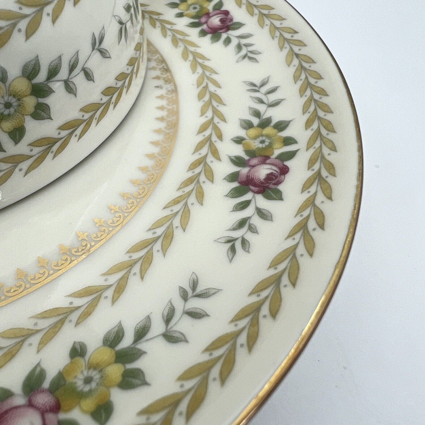 Tazza da tè the antica in porcellana tedesca Bavaria Thomas Piattino fiori oro Categoria  Servizio tazze - Tazze