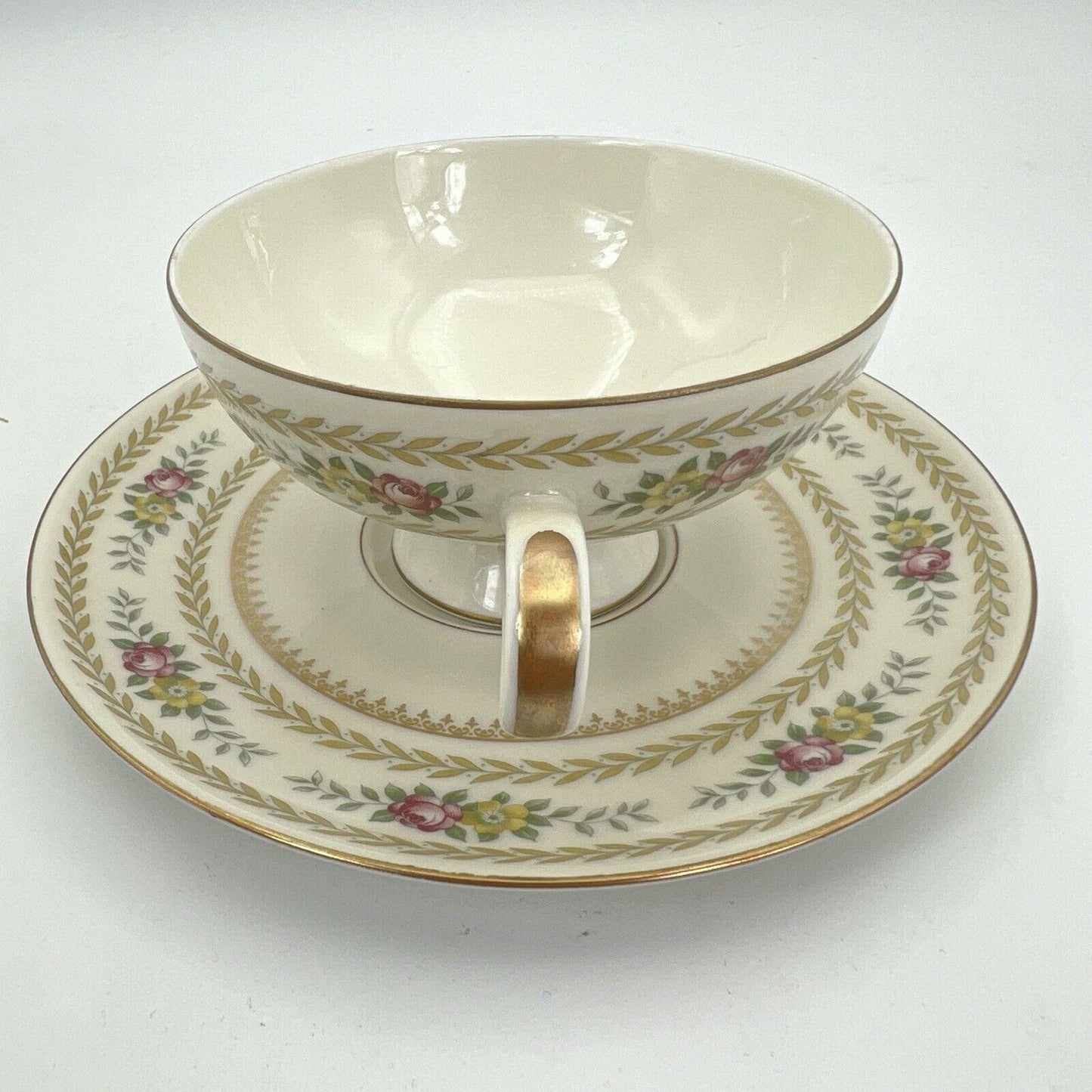 Tazza da tè the antica in porcellana tedesca Bavaria Thomas Piattino fiori oro Categoria  Servizio tazze - Tazze