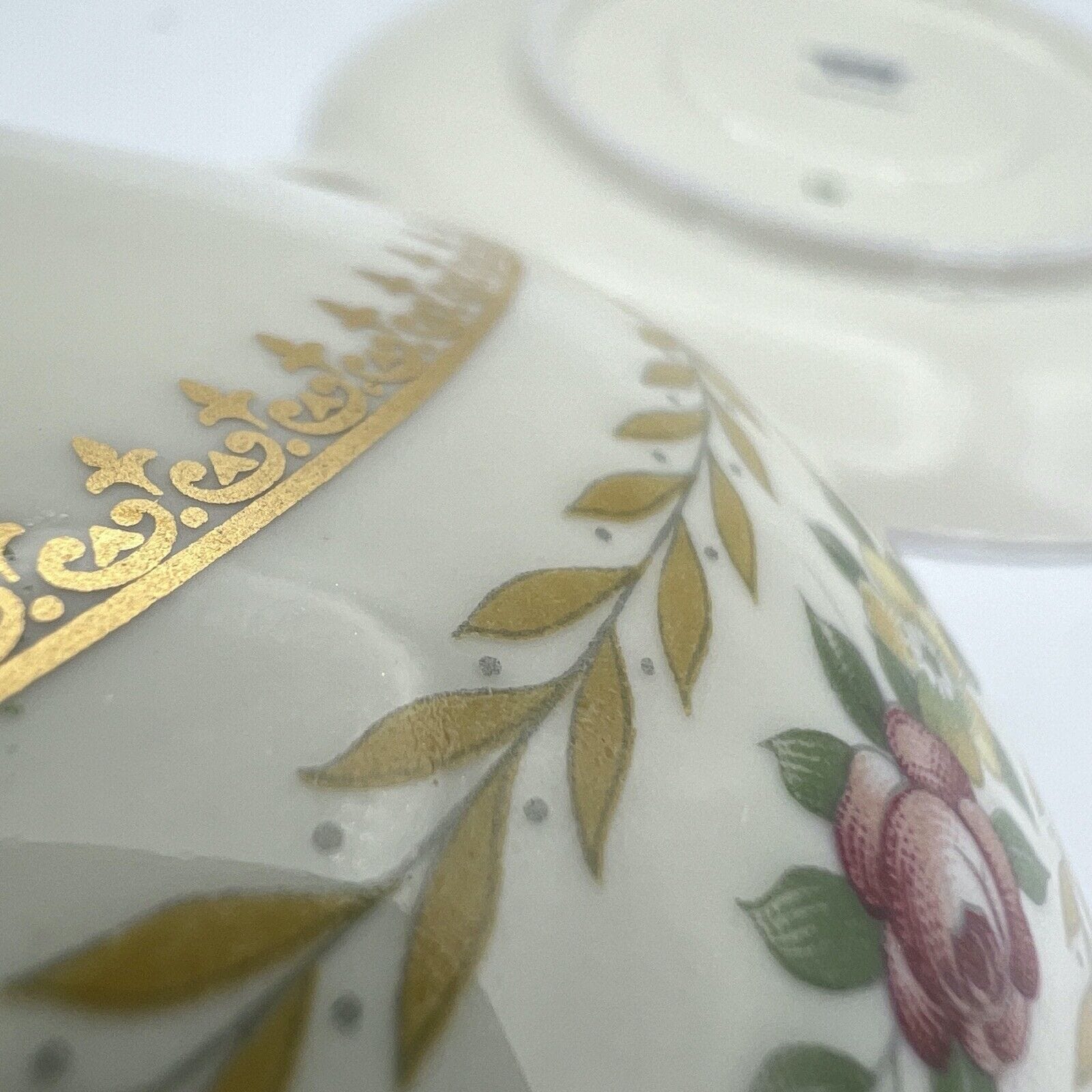 Tazza da tè the antica in porcellana tedesca Bavaria Thomas Piattino fiori oro Categoria  Servizio tazze - Tazze