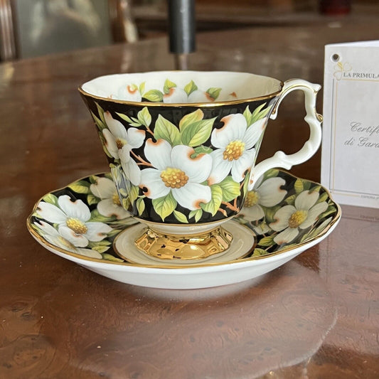 Tazza da tè The in porcellana Nera Royal Albert Provincial Flowers Fiori Dogwood Categoria  Servizio tazze - Tazze
