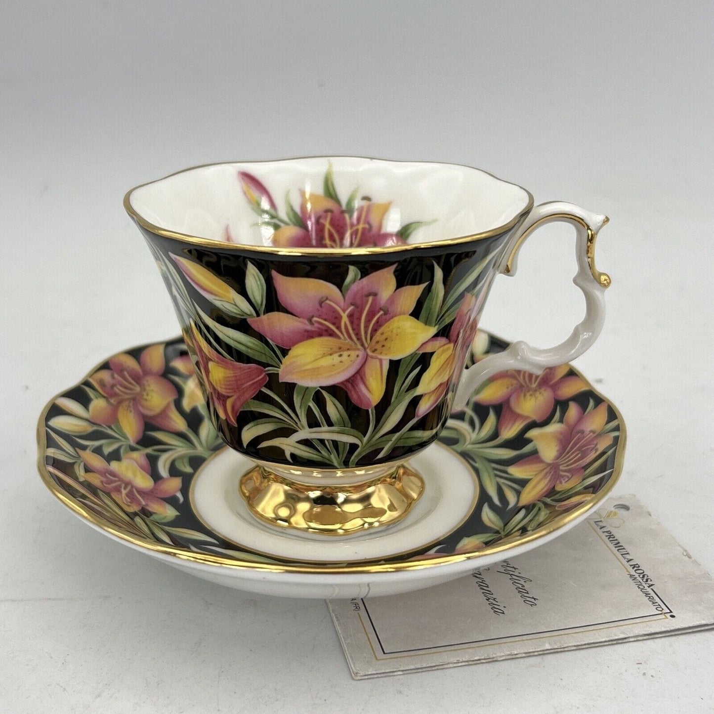 Tazza da tè The in porcellana Nera Royal Albert Provincial Flowers Prairie Lily Categoria  Servizio tazze - Tazze