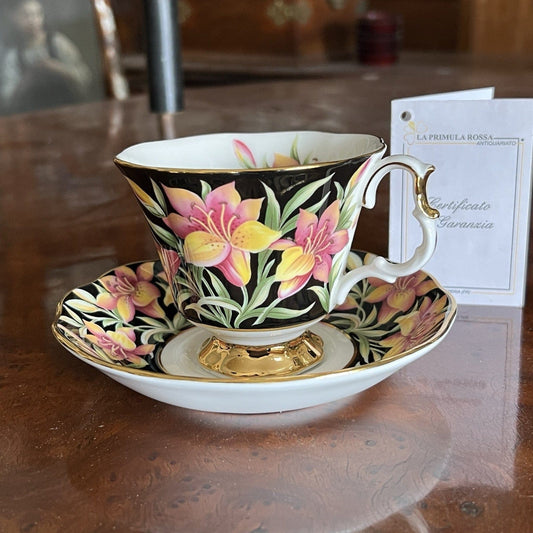 Tazza da tè The in porcellana Nera Royal Albert Provincial Flowers Prairie Lily Categoria Servizio tazze - Tazze