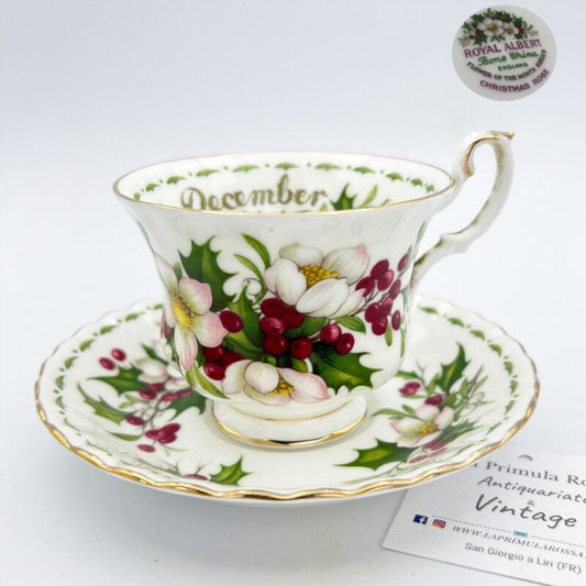 Tazza da tè The in porcellana Royal Albert con mese tazzina inglese DICEMBRE 900 Categoria  Servizio tazze - Tazze