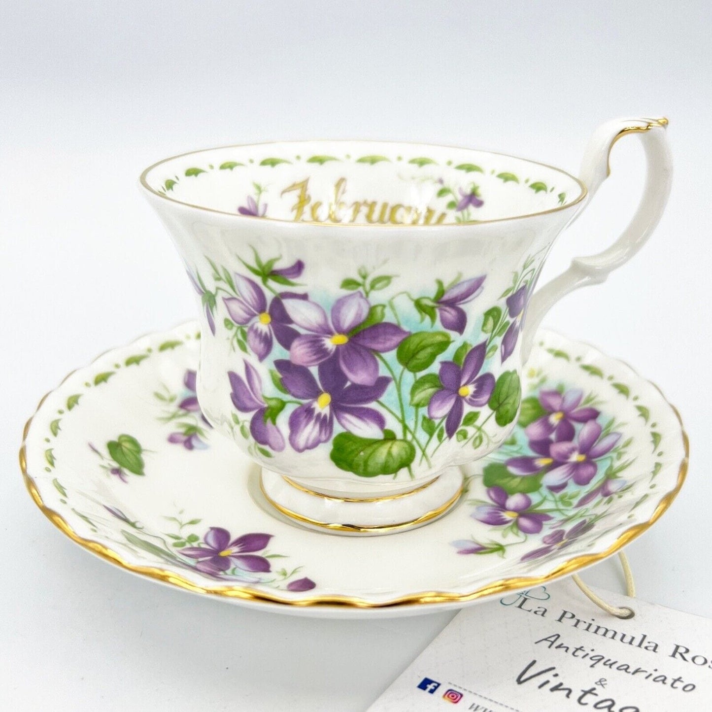 Tazza da tè The in porcellana Royal Albert con mese tazzina inglese FEBBRAIO 900 Categoria  Servizio tazze - Tazze
