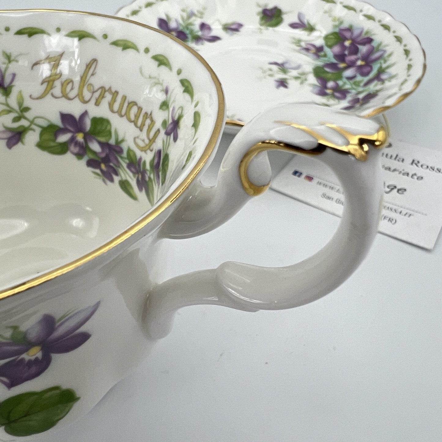 Tazza da tè The in porcellana Royal Albert con mese tazzina inglese FEBBRAIO 900 Categoria Servizio tazze - Tazze