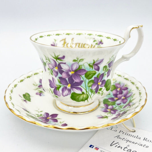 Tazza da tè The in porcellana Royal Albert con mese tazzina inglese FEBBRAIO 900 Categoria  Servizio tazze - Tazze