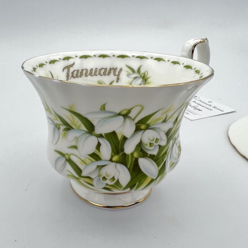 Tazza da tè The in porcellana Royal Albert con mese tazzina inglese GENNAIO 900 Categoria  Ceramiche e Porcellane