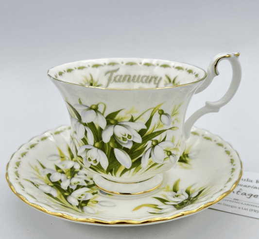 Tazza da tè The in porcellana Royal Albert con mese tazzina inglese GENNAIO 900 Categoria  Servizio tazze - Tazze