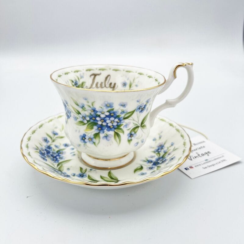 Tazza da tè The in porcellana Royal Albert con mese tazzina inglese LUGLIO 1970 Categoria Servizio tazze - Tazze