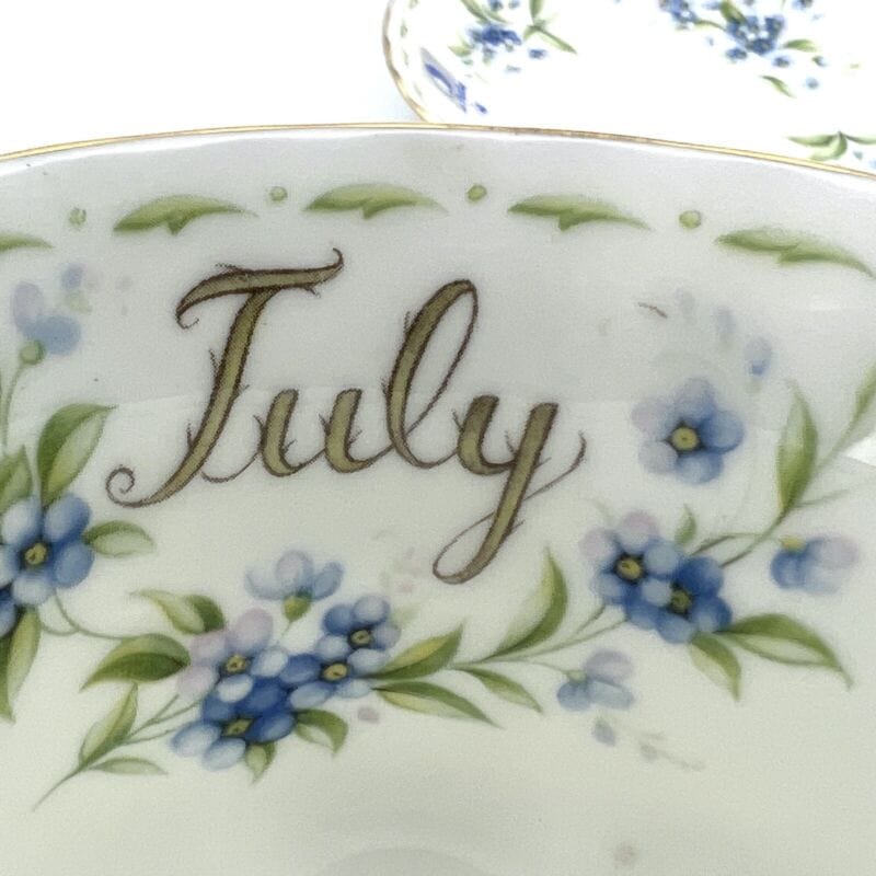 Tazza da tè The in porcellana Royal Albert con mese tazzina inglese LUGLIO 1970 Categoria Servizio tazze - Tazze