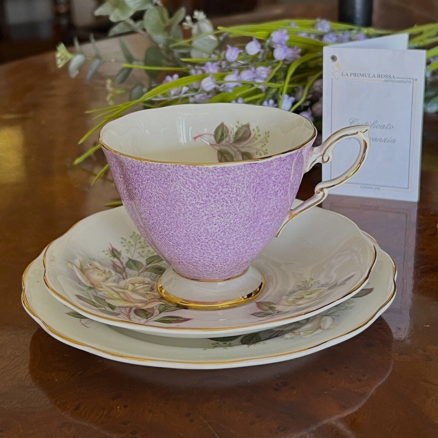 Tazza da tè The in porcellana Royal Standard Tazzina inglese Fiore Rose VIOLA Categoria Servizio tazze - Tazze