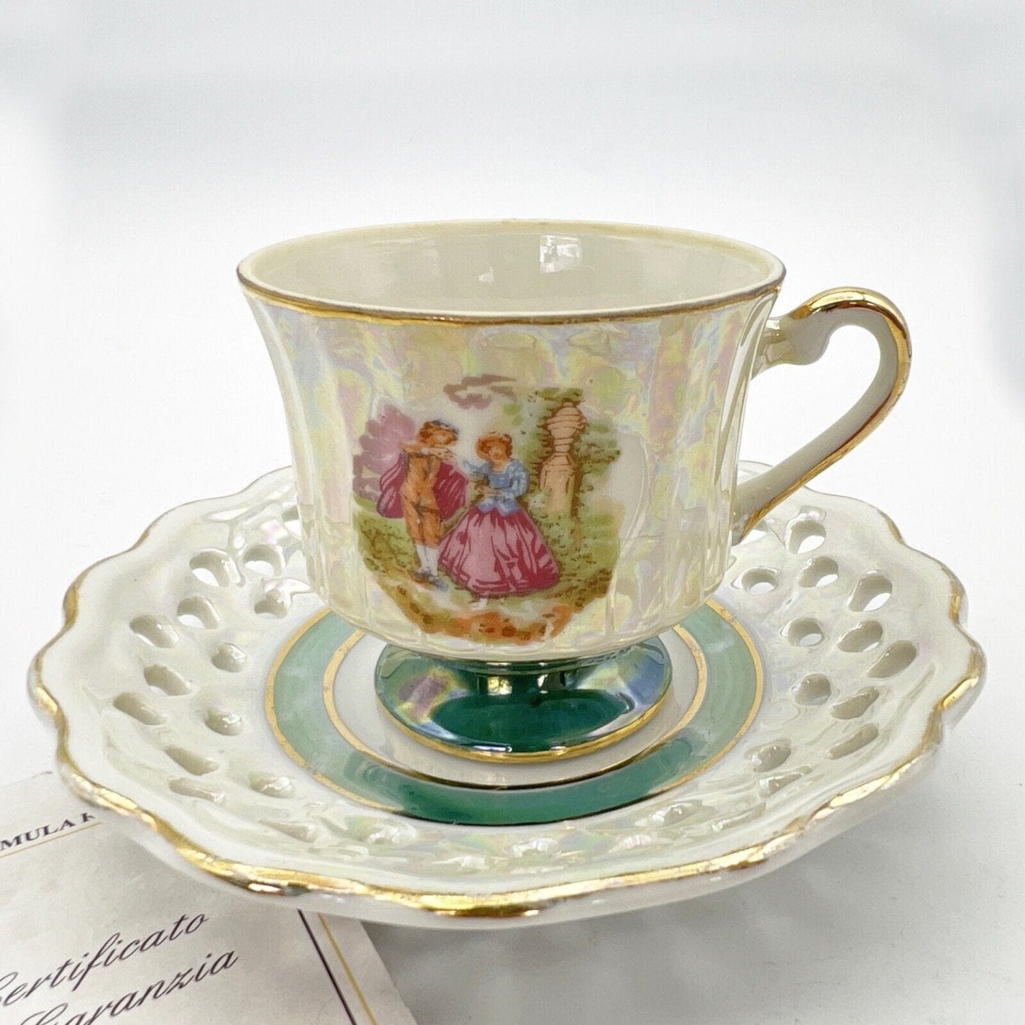 Tazza da tè The o Caffè in porcellana iridescente tazzina Fragonard Stile antica Categoria Servizio tazze - Tazze
