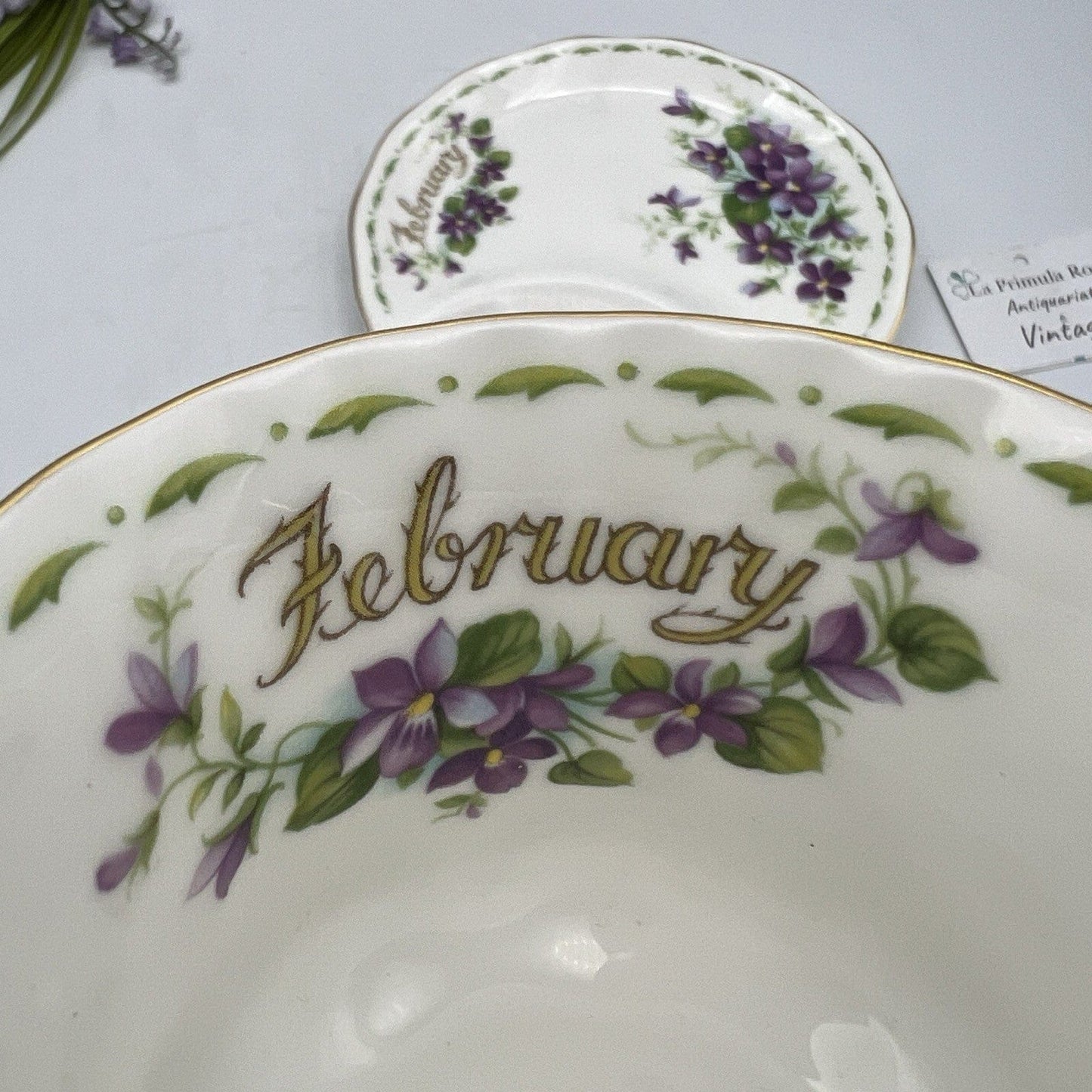 Tazza da tè The tennis in porcellana Royal Albert con mese inglese FEBBRAIO 1970 Categoria Servizio tazze - Tazze