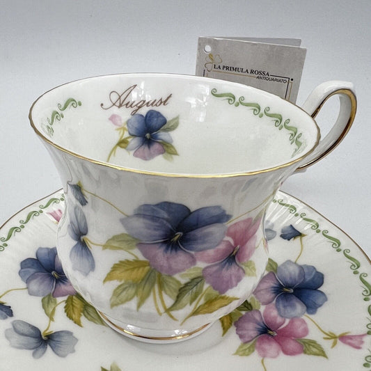 Tazza da the per tè in porcellana Queen's con mese tazzina inglese Agosto 900 Categoria  Servizio tazze - Tazze