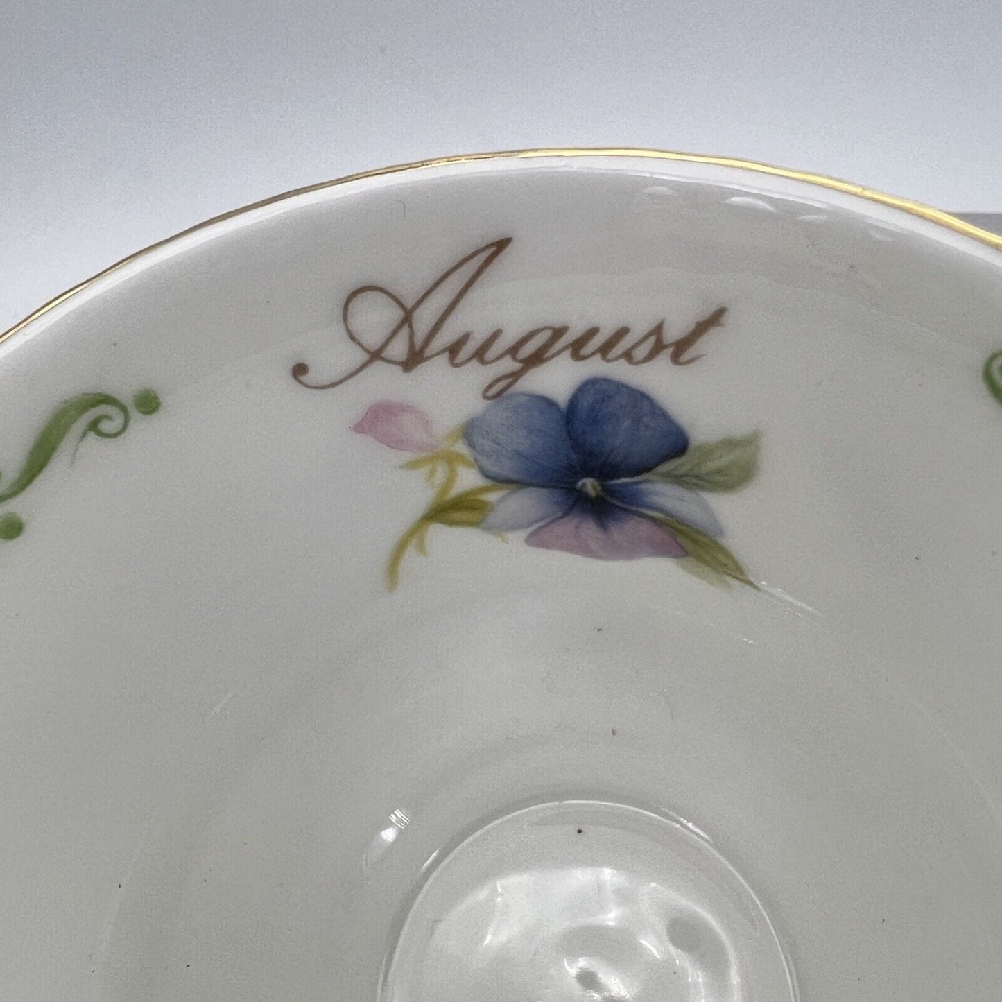 Tazza da the per tè in porcellana Queen's con mese tazzina inglese Agosto 900 Categoria Servizio tazze - Tazze