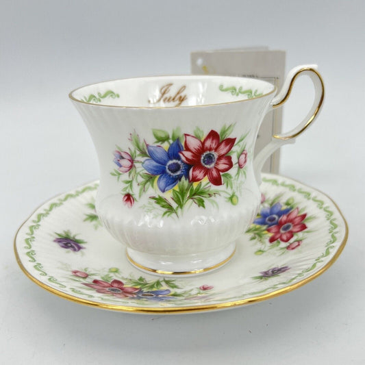 Tazza da the per tè in porcellana Queen's con mese tazzina inglese Luglio 900 Categoria  Servizio tazze - Tazze