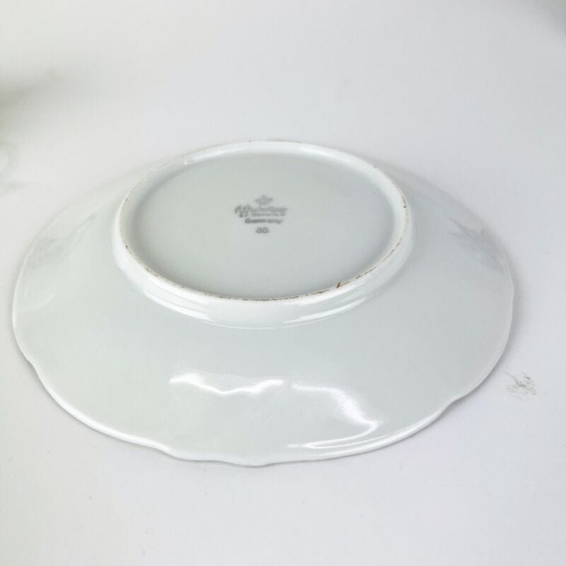 Tazza da the tè antica in porcellana Bianca Bavaria tazzina decoro Argento Categoria Servizio tazze - Tazze