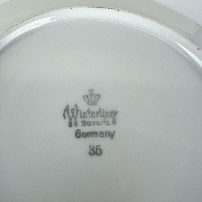 Tazza da the tè antica in porcellana Bianca Bavaria tazzina decoro Argento Categoria Servizio tazze - Tazze