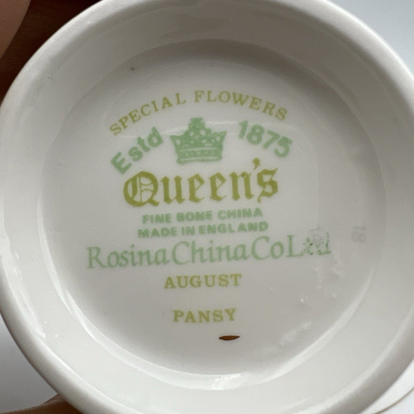 Tazza da the tè in porcellana Queen's con mese tazzina inglese Agosto 900 Rosina Categoria Servizio tazze - Tazze