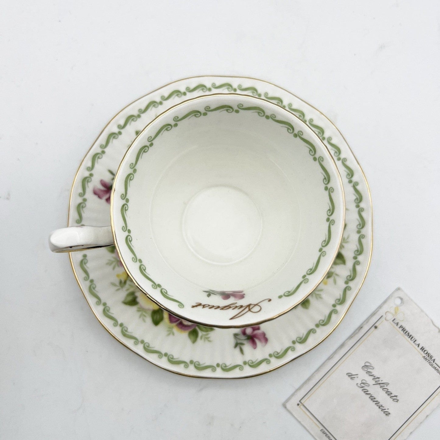 Tazza da the tè in porcellana Queen's con mese tazzina inglese Agosto 900 Rosina Categoria Servizio tazze - Tazze