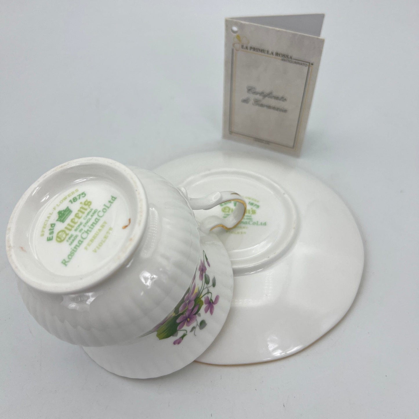 Tazza da the tè in porcellana Queen's con mese tazzina inglese Febbraio 900 Categoria Servizio tazze - Tazze