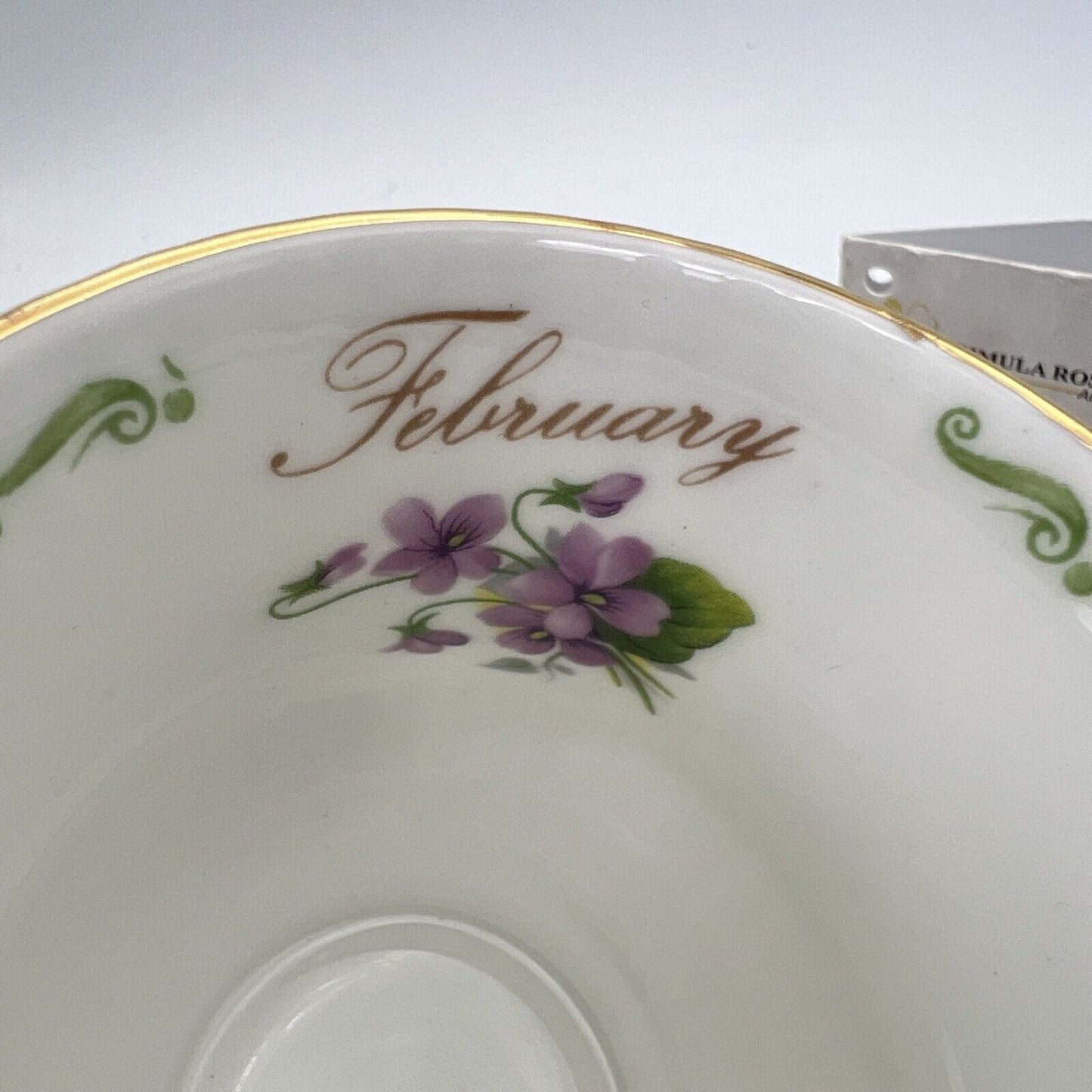 Tazza da the tè in porcellana Queen's con mese tazzina inglese Febbraio 900 Categoria Servizio tazze - Tazze