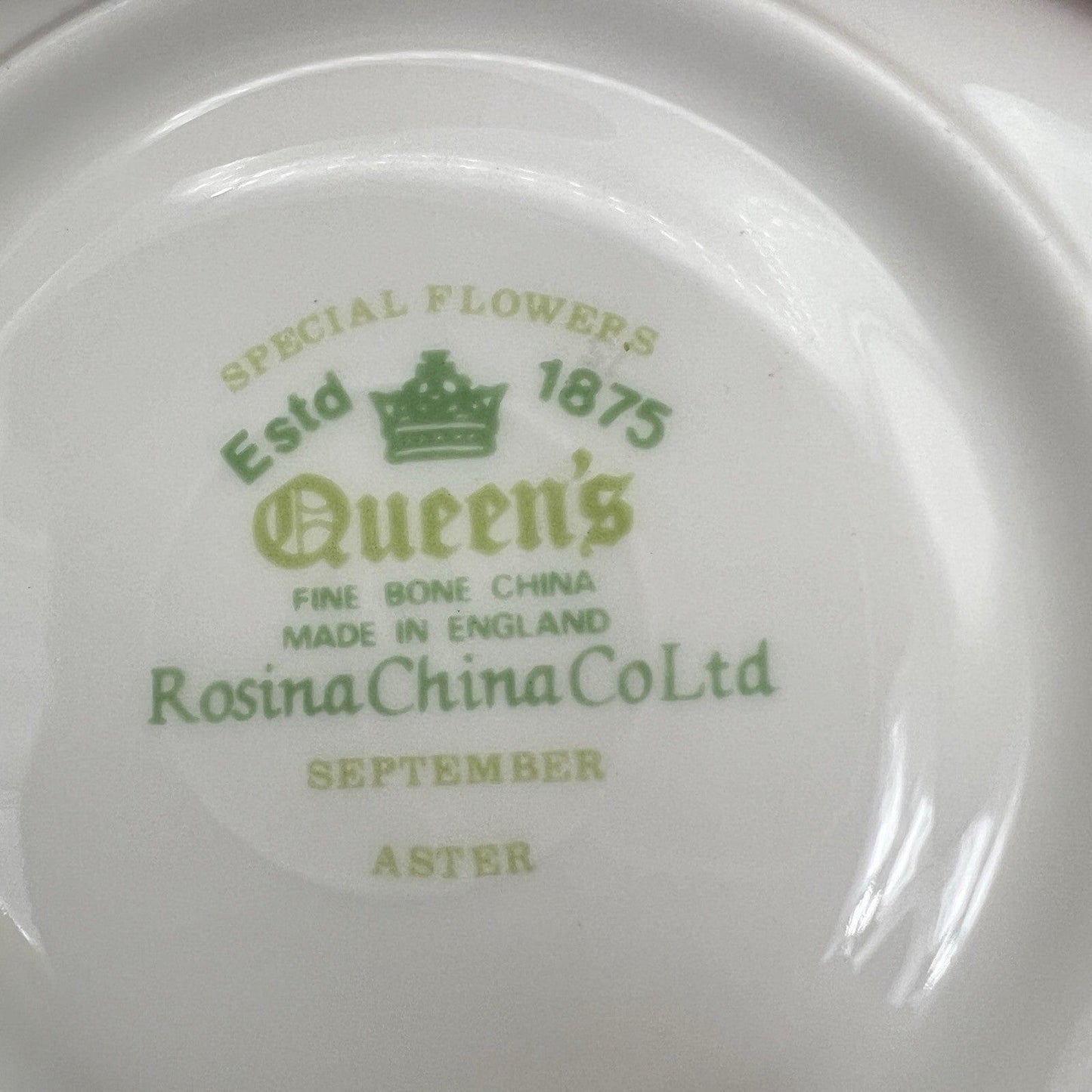 Tazza da the tè in porcellana Queen's con mese tazzina inglese Settembre 900 Categoria Servizio tazze - Tazze