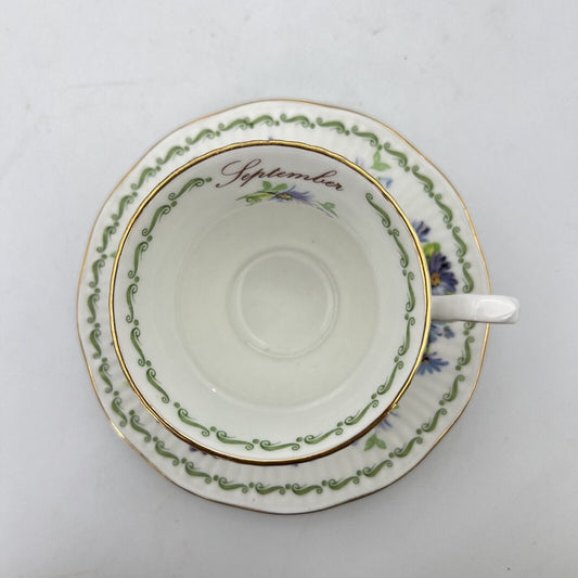 Tazza da the tè in porcellana Queen's con mese tazzina inglese Settembre 900 Categoria  Servizio tazze - Tazze