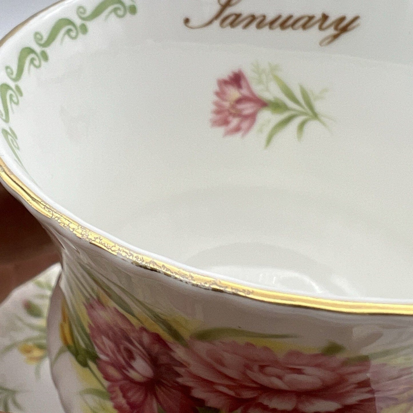Tazza da the tè in porcellana Queen's mese tazzina inglese Gennaio 900 Rosina Categoria Servizio tazze - Tazze