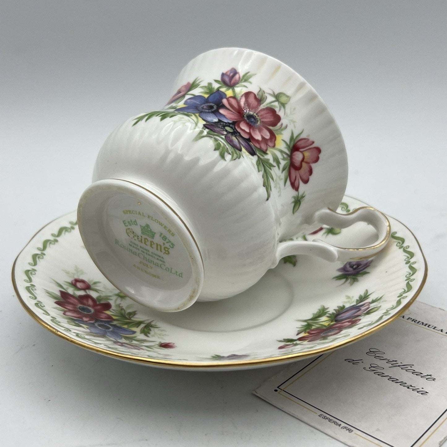 Tazza da the tè in porcellana Queen's mese tazzina inglese Luglio 900 Rosina Categoria Servizio tazze - Tazze