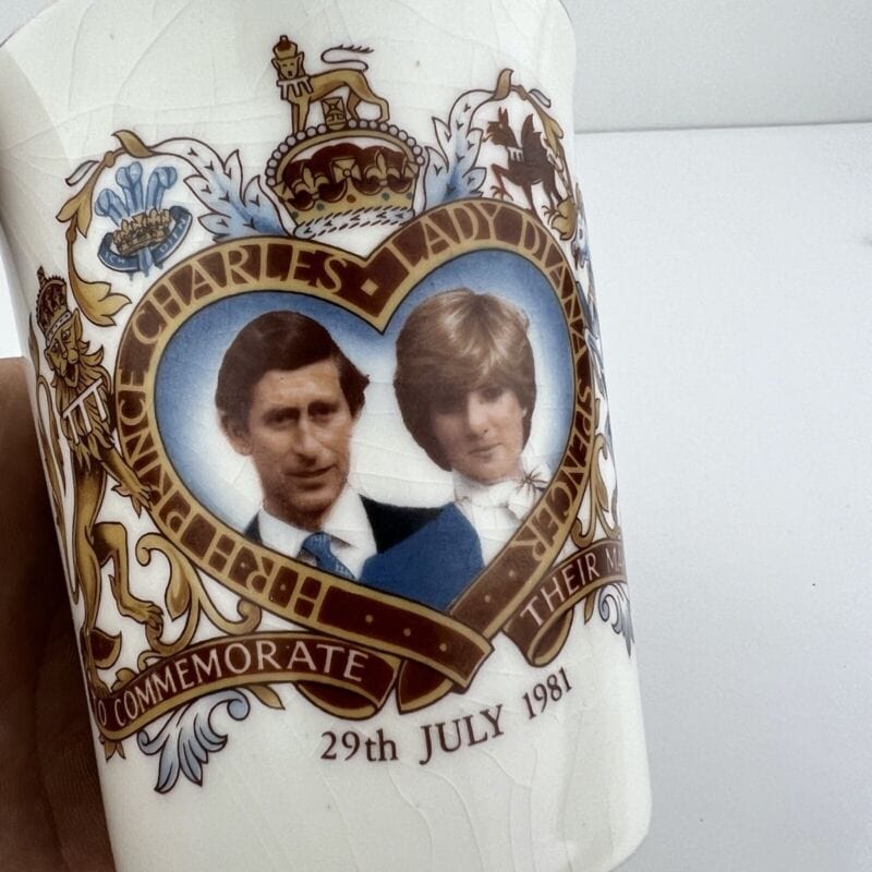 Tazza Vintage Mug Inglese Matrimonio Principe Carlo Lady Diana Casa Reale Ahsley Categoria  Ceramiche e Porcellane