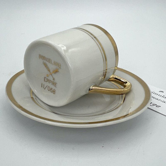Tazzina da caffe antica in porcellana bianca Empire anni 40 tazza oro Vintage Categoria  Servizio tazze - Tazze