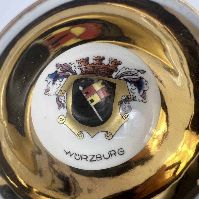 Tazzina da caffè Vintage Souvenir Germania Wurzburg cucchiaino in argento 800 Categoria Ceramiche e Porcellane