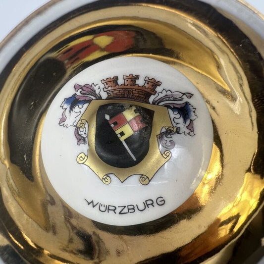 Tazzina da caffè Vintage Souvenir Germania Wurzburg cucchiaino in argento 800 Categoria  Ceramiche e Porcellane