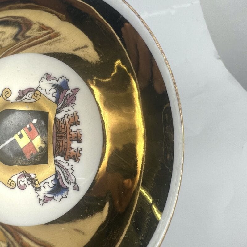 Tazzina da caffè Vintage Souvenir Germania Wurzburg cucchiaino in argento 800 Categoria Ceramiche e Porcellane