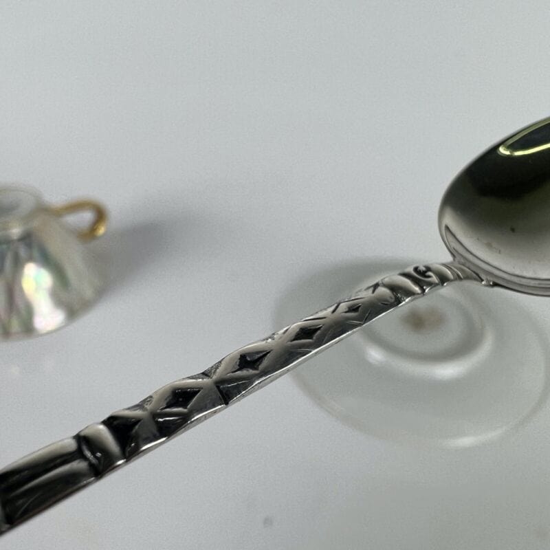Tazzina da caffè Vintage Souvenir Germania Wurzburg cucchiaino in argento 800 Categoria Ceramiche e Porcellane