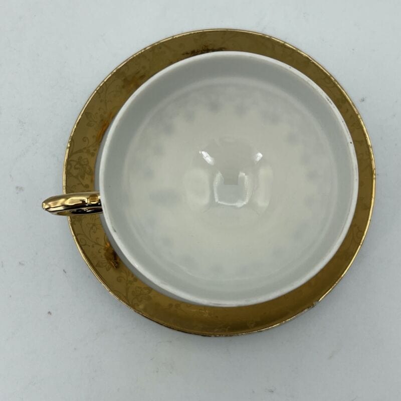 Tazzina da per caffe antico in porcellana Bavaria anni 40 tazza con piattino Oro Categoria  Servizio tazze - Tazze