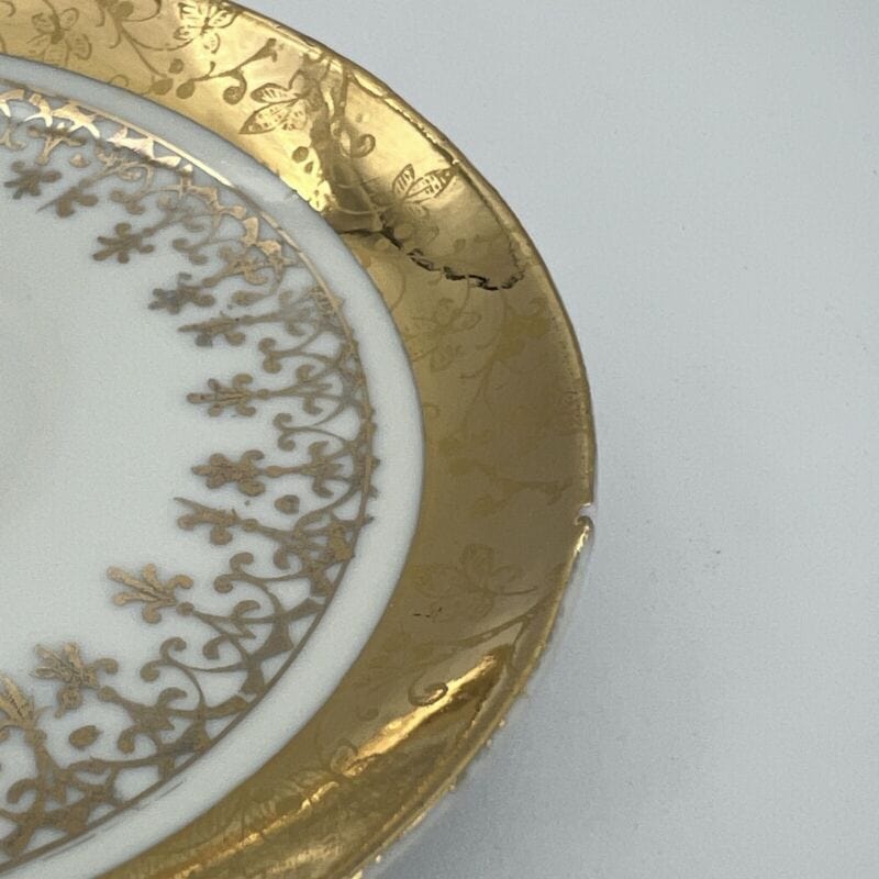 Tazzina da per caffe antico in porcellana Bavaria anni 40 tazza con piattino Oro Categoria  Servizio tazze - Tazze