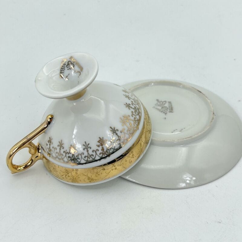 Tazzina da per caffe antico in porcellana Bavaria anni 40 tazza con piattino Oro Categoria Servizio tazze - Tazze