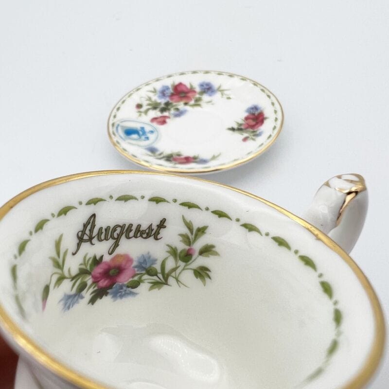 Tazzina da tè The in porcellana Royal Albert con mese di Agosto Mignon Miniatura Categoria Servizio tazze - Tazze