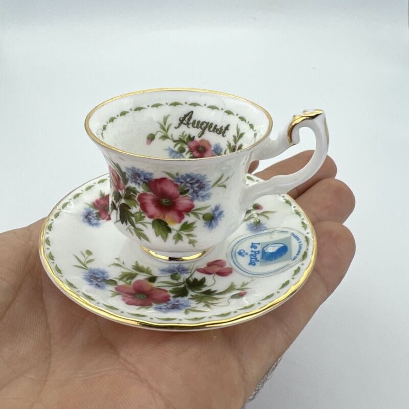 Tazzina da tè The in porcellana Royal Albert con mese di Agosto Mignon Miniatura Categoria Servizio tazze - Tazze