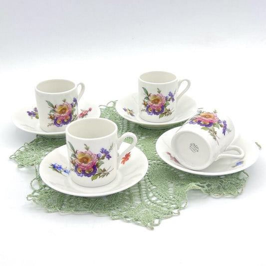 Tazzine da caffe Richard Ginori Servizio antico in porcellana tazze a fiori Categoria  Ceramiche e Porcellane