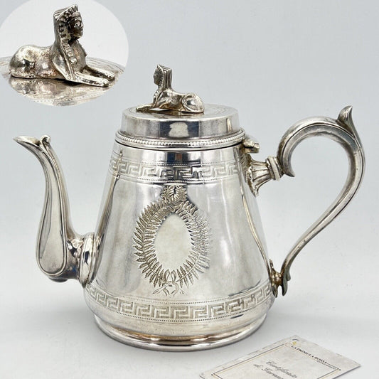 Teiera antica dell'800 inglese in argento silver plated sheffield caffettiera L Categoria  Sheffield & Argento