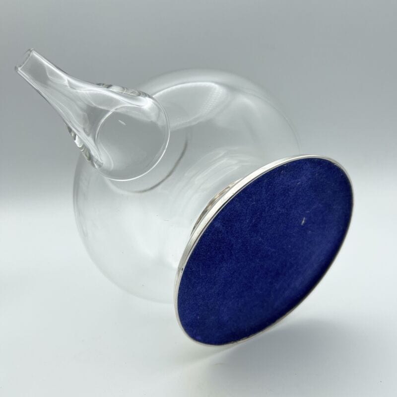 Teiera antica in vetro cristallo e argento 800 Brocca caraffa decanter vintage Categoria Ceramiche e Porcellane