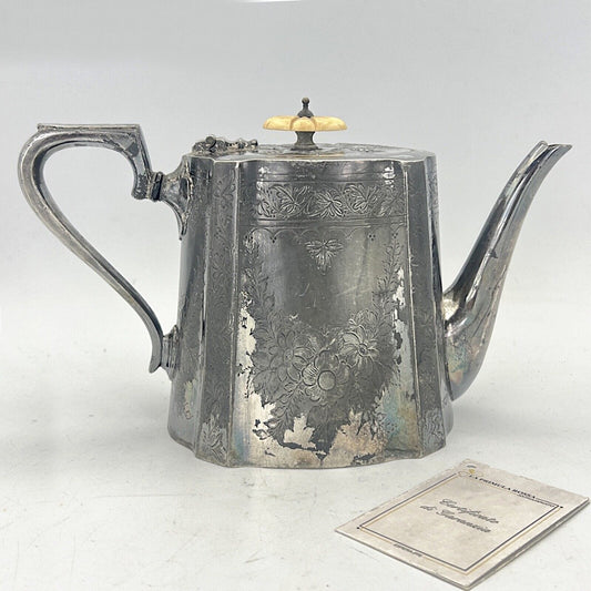 Teiera antica inglese in argento silver plated sheffield d'epoca 800 Vittoriana Categoria  Sheffield & Argento