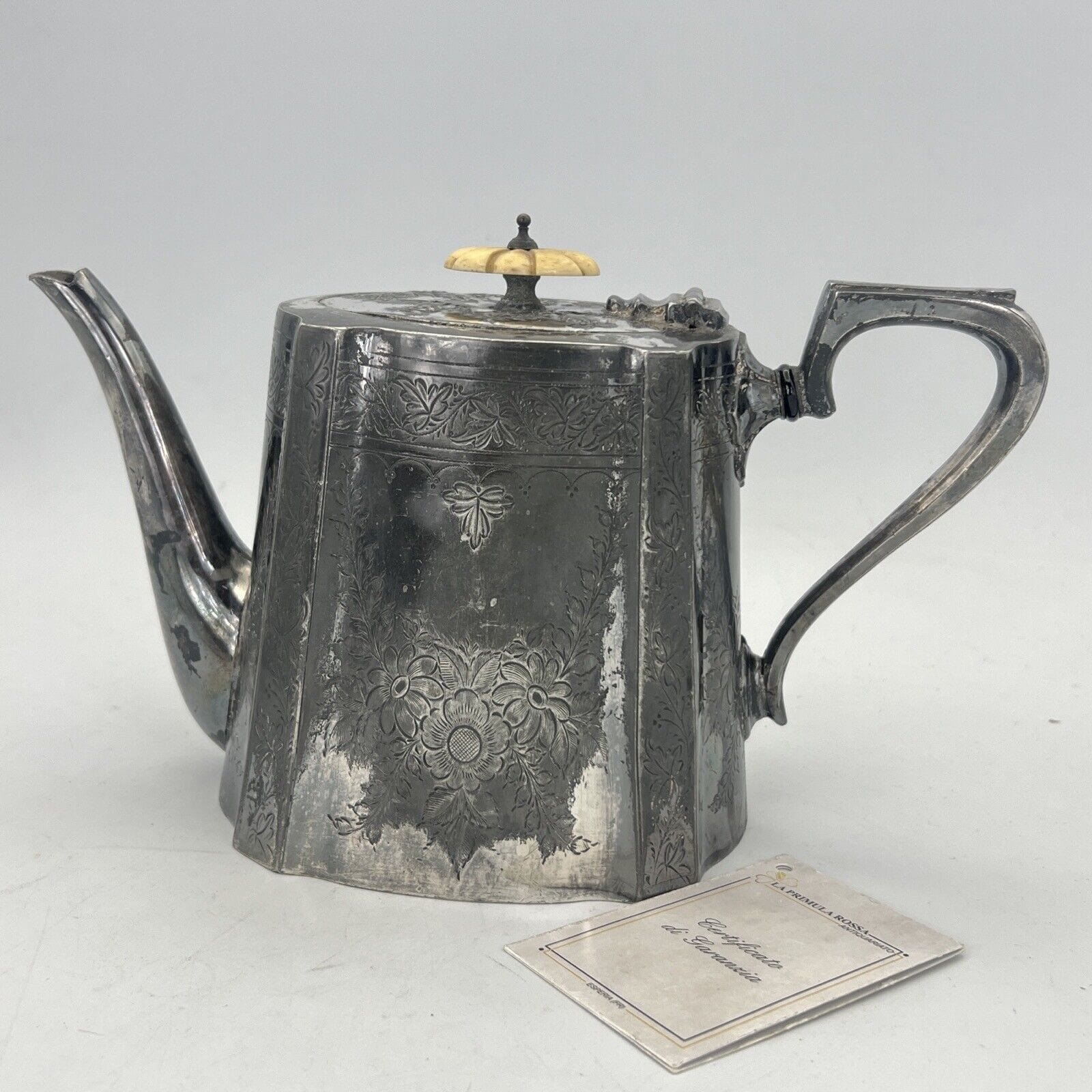 Teiera antica inglese in argento silver plated sheffield d'epoca 800 Vittoriana Categoria  Sheffield & Argento