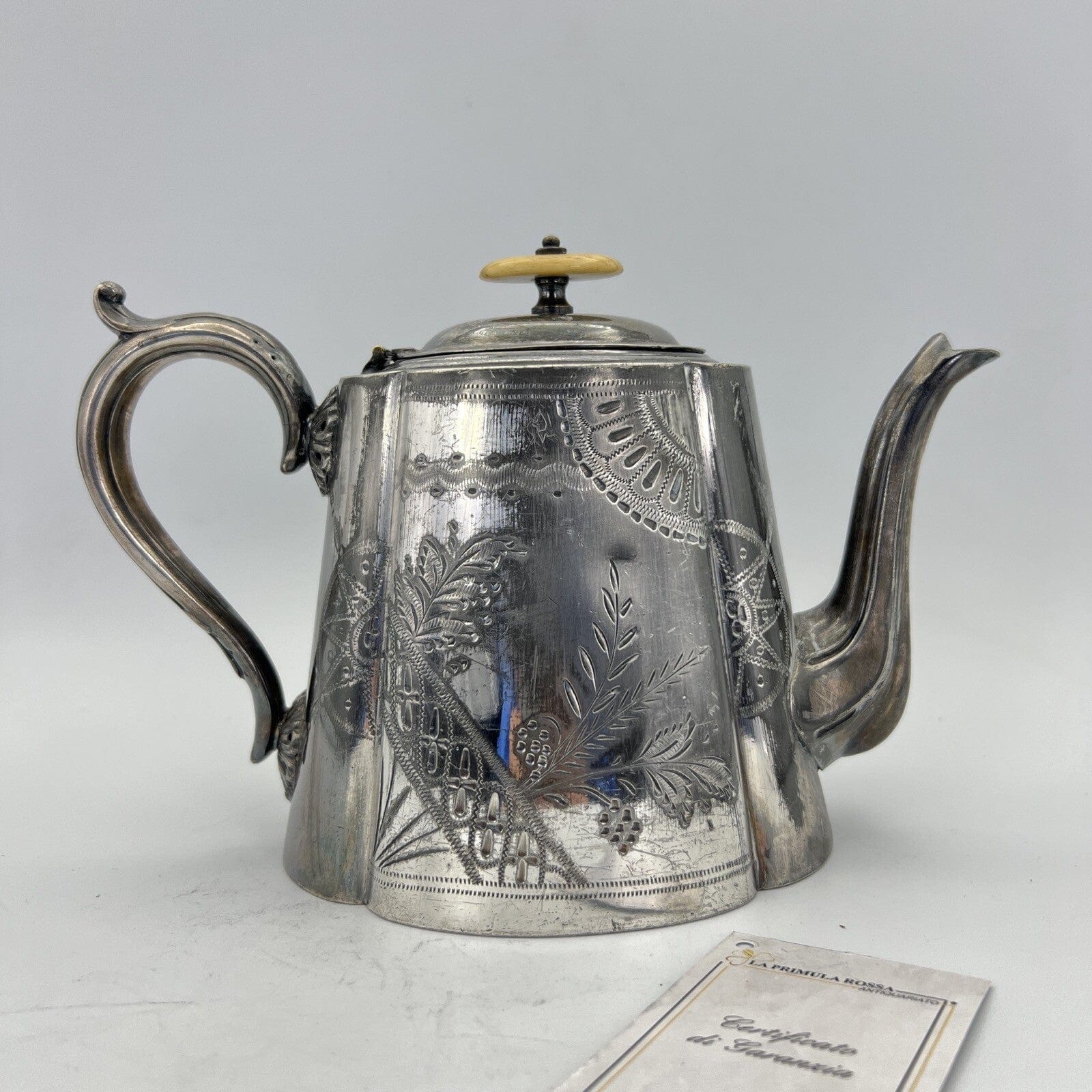 Teiera antica inglese in argento silverplate sheffield d'epoca ' 800 Caffettiera Categoria  Sheffield & Argento