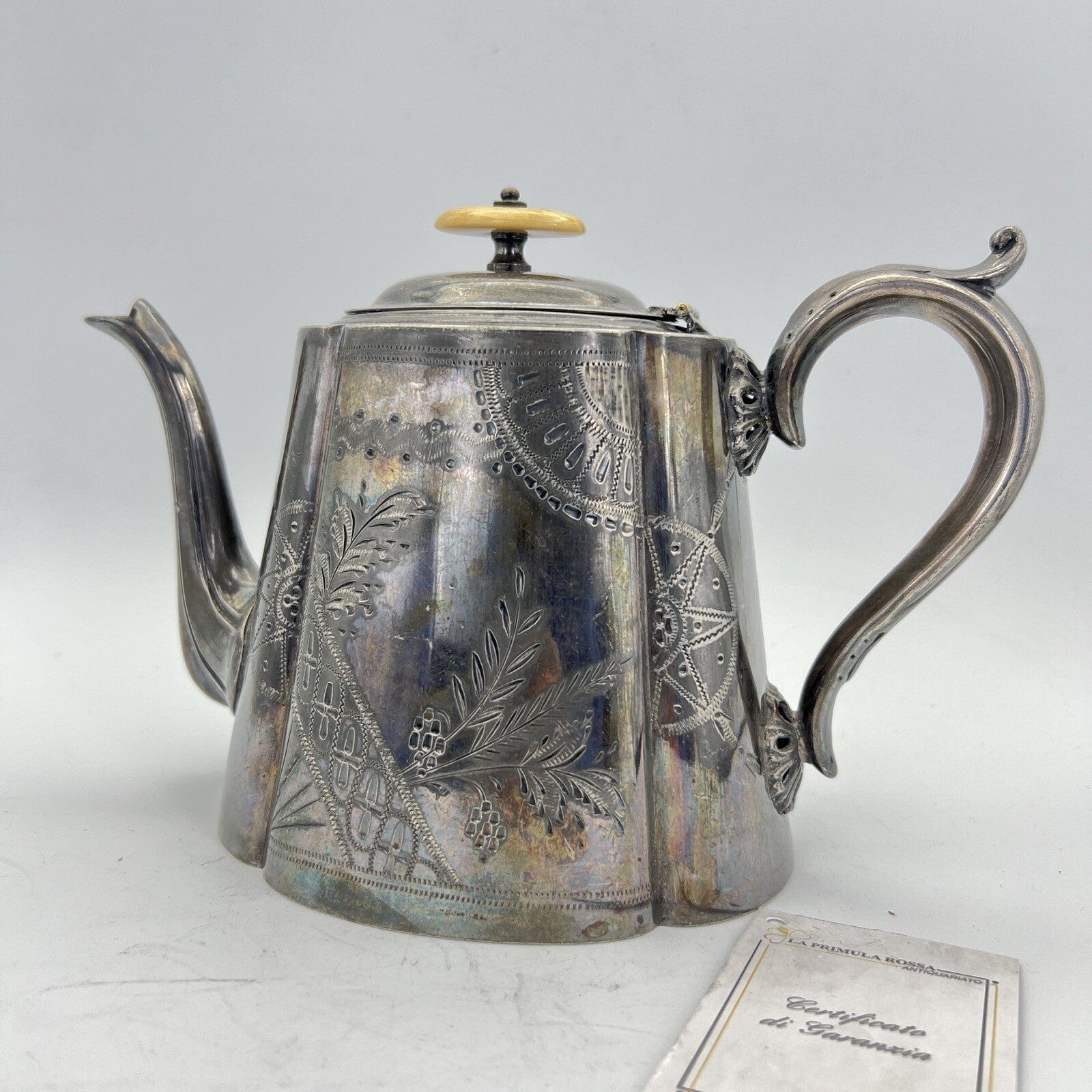 Teiera antica inglese in argento silverplate sheffield d'epoca ' 800 Caffettiera Categoria  Sheffield & Argento