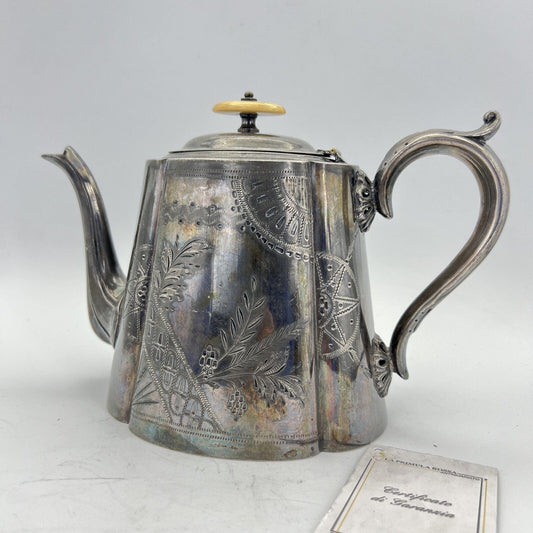 Teiera antica inglese in argento silverplate sheffield d'epoca ' 800 Caffettiera Categoria  Sheffield & Argento